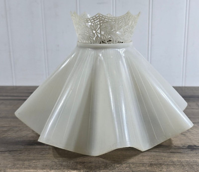 Vintage 50's Scalloped Ruffled Boudoir Plastic Lampshade Clip On