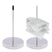 pangutheos 2 Piece Receipt Spike, Chrome-Plated Ticket Silver 