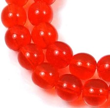 50 Czech Glass Round Beads - Hyacinth / orange 6mm