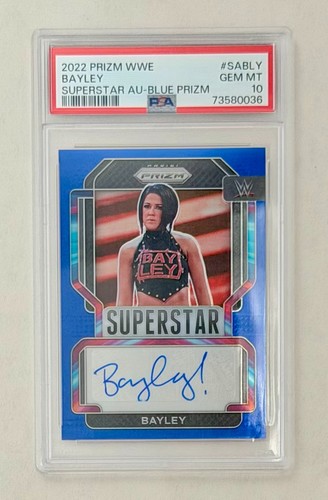 Bayley - 2022 Panini Prizm WWE Superstar Auto Autograph Blue Prizm /49 PSA 10