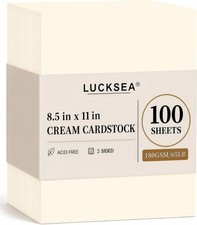 65lb, 100 Pack Cream Cardstock 8.5 x 11