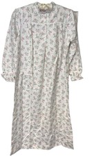 Vintage Sears Flannel Nightgown NWT Sz Med 12-14 White WTiny Pink PurpleFlowers