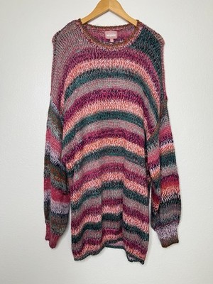 Show Me Your Mumu Timothy Tunic Sweater Ombre Space Dye Knit Size Large