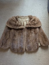 VINTAGE 60S WON REAL MINK FUR CAPE COAT SHAWL VERY CLEAN