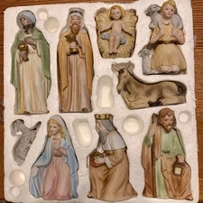 Homco Home Interiors Porcelain Complete Nativity Set #5599 Christmas