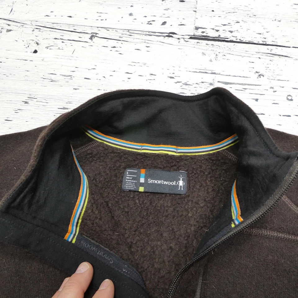 Smartwool Vest Mens Large Brown Wool Blend Fleece Full Zip Outdoor Hiking - Image 3 of 4