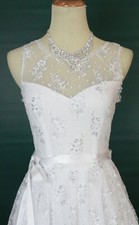 NEW Windsor $90 White Sleeveless Prom Formal Short Gown Lace Dress Size 7