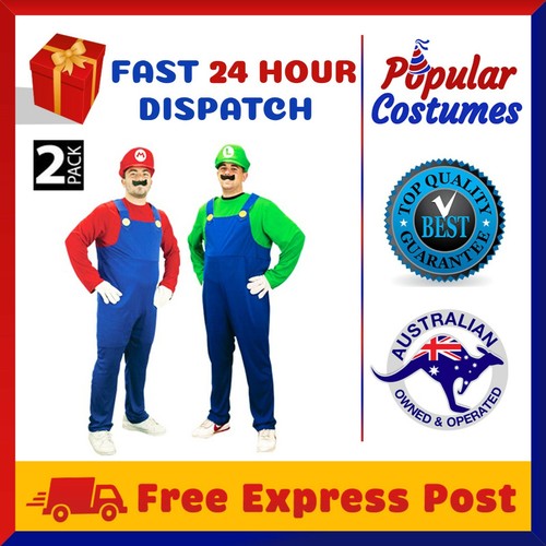 2 Pack Mens Super Mario Luigi Brothers 