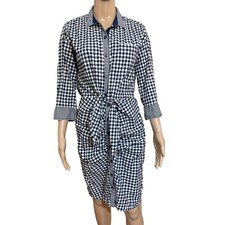 Gap Blue White Plaid Dress Size Small