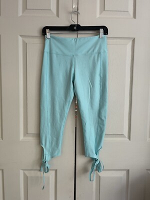 Scorpio Sol Capri Tie Leggings Women's Size Small Media Pocket Teal