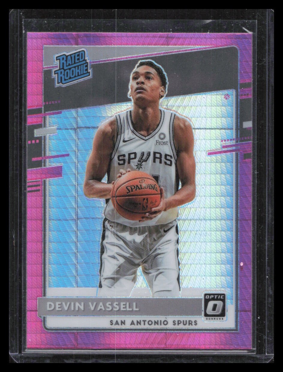 2020-21 Panini Donruss Optic Devin Vassell Hyper Pink Prizm Rookie #161 Spurs