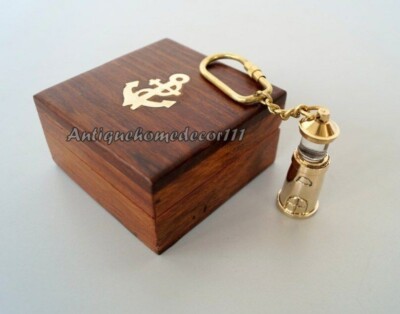 Brass Lighthouse Keychain With Box Marine Handmade Minimalist Nautical Maritime