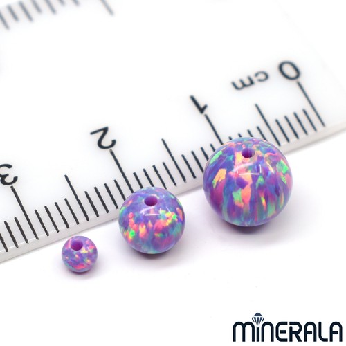 LABORATORIO SINTETICO VIOLA CREA PERLINE ROTONDE OPALE COMPLETAMENTE FORATE 2mm-8mm WP0276D - Foto 7 di 14
