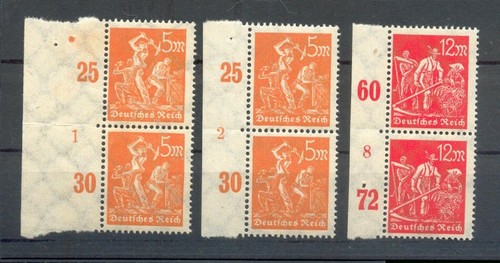 Dr-Infla 238+240 Plnr Delicate Pleated, In Edge Haftet, O MNH Mint* (