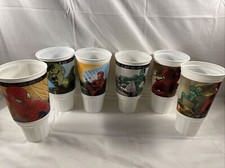 LOTE de 6 tazas Marvel de la película Spiderman Tobey Maguire 2002 Hardee's Carl's Jr