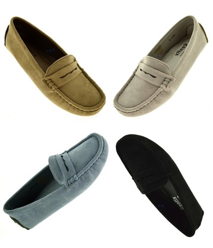 Mocassino donna Slipon in Camoscio Scarpe scamosciate basse da barca comode  2021 | eBay