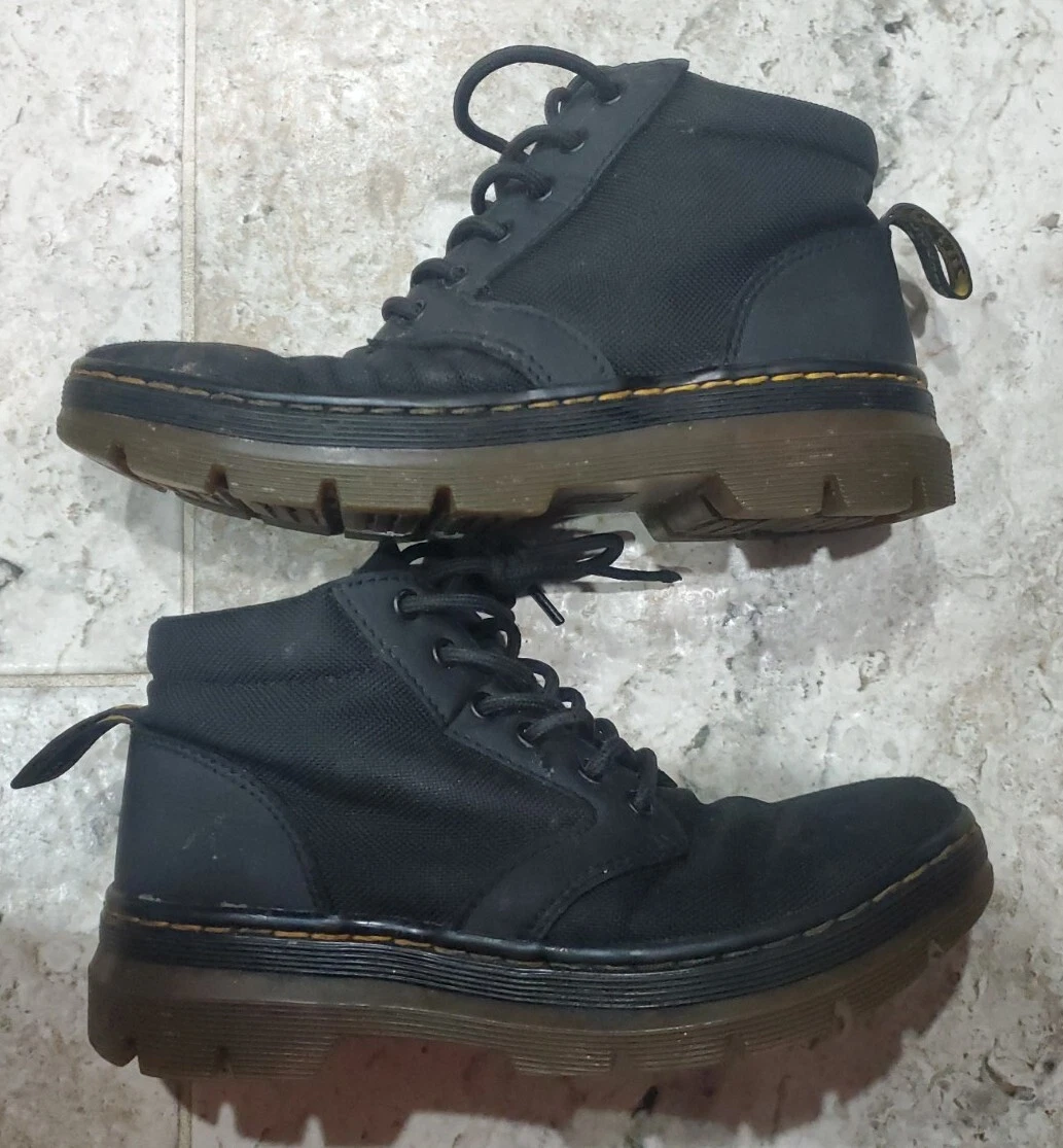 NICE DOC MARTENS BONNY MODEL BLACK NYLON UPPER BOOTS WOMEN S SIZE US6 MEN S US5