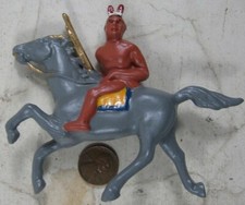 Vintage 1930's Cast Lead Manoil Barclay Indian on Horse 12