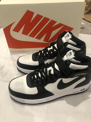 Stussy X Nike Air Force 1 Mid Stussy Black White Mens 12 | eBay Stussy X Nike Air Force 1 Mid Stussy Black White Mens 12 | eBay