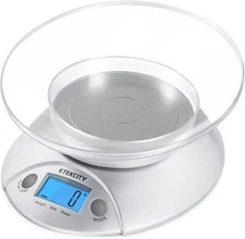 BASCULA DE COCINA DIGITAL DE ALIMENTOS LCD BALANZA PESO HASTA 5KG CON BOWL