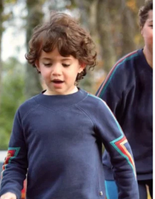 Ex Frugi Kids LS Easy On Lightning Sweatshirt in Indigo/Thunder Bolt (Defekt)