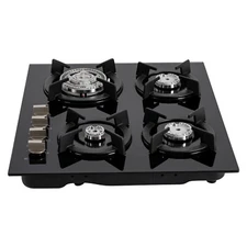 Tempered Glass Electronic Ignit NG Stove Built-in Countertop Gas Stove 4-Burner