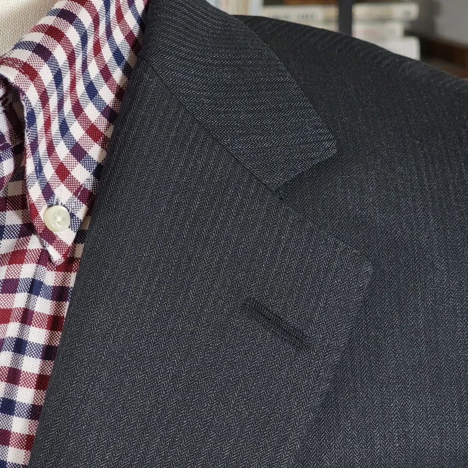 Abrigo Deportivo Samuelsohn Dos Botones Carbón Espiga Lana Cachemira 40S Cirujano Foto 4 de 4