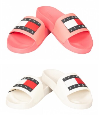 SG Slipper TOMMY HILFIGER JEANS Slide Meer oder Pool mit Logo Artikel EN0EN018