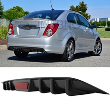 For Chevrolet Sonic Car Rear Bumper Diffuser Lip Fins Spoiler Splitter Body Kit