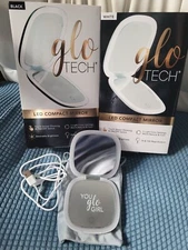 GLO TECH LED COMPACT MIRROR 1X & 10X MAGNIFICATION  3 Light Color Black Or White