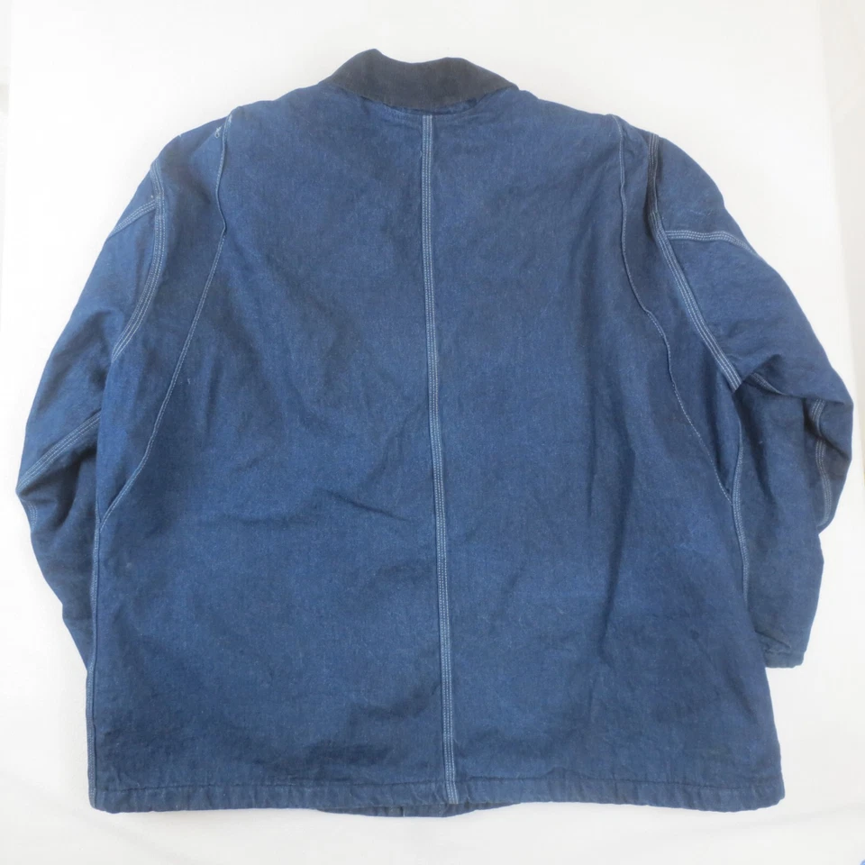 Chaqueta de Granero Dickies De Colección Para Hombres XXXL Azul Manta Forrada Denim Tareas Abrigo Trabajo Foto 4 de 4