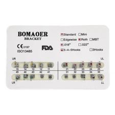 Roth Orthodontic Brackets 0.018 Inch 345 Hooks Metal 20pcs per Set