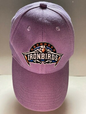 Aberdeen Ironbirds Embroidered Lilac Purple Strap Back Adjustable Baseball Hat