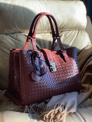 Auth Nwt Bottega Veneta Medio Roma Borsa IN Ruggine Intrecciato Polpaccio  Pelle | eBay
