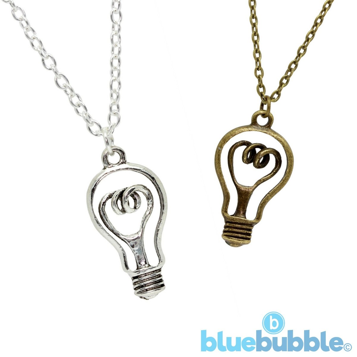 FUNKY LIGHT BULB NECKLACE CUTE KITSCH QUIRKY STYLE BRIGHT VINTAGE