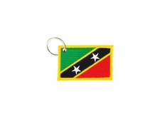 Keychain keyring embroidered patch double sided flag saint kitts nevis st