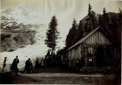 CHAMONIX . Le Glacier des Bossons et le Chalet, Mont Blanc um 1880