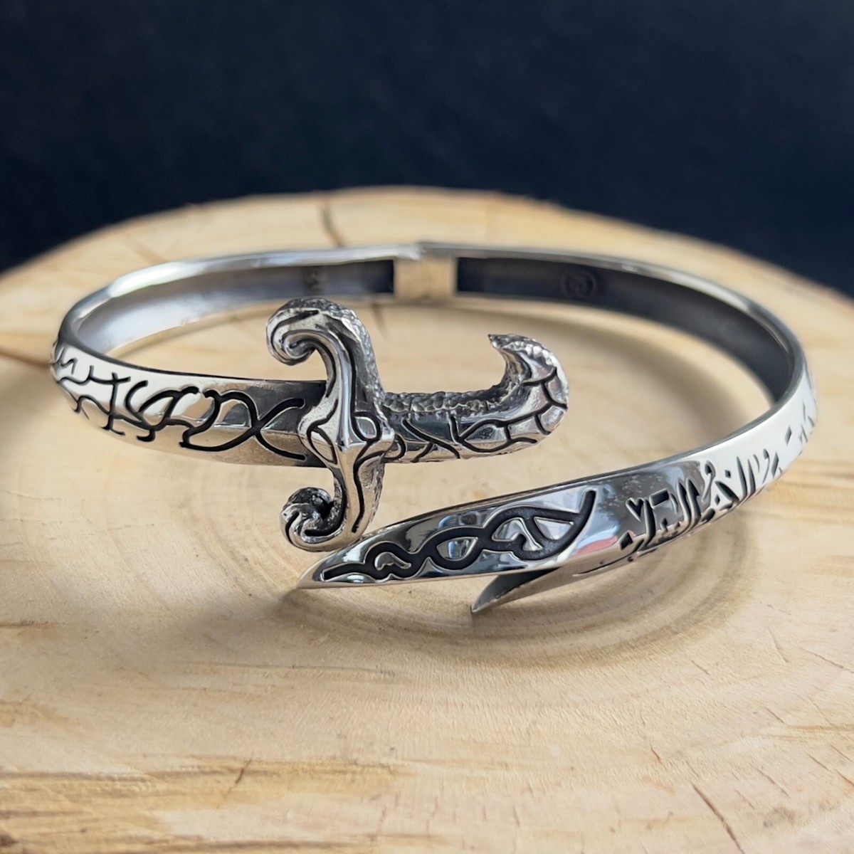 Silver Islamic Adjustable Sword Mens Bracelet, Bracelet For Men