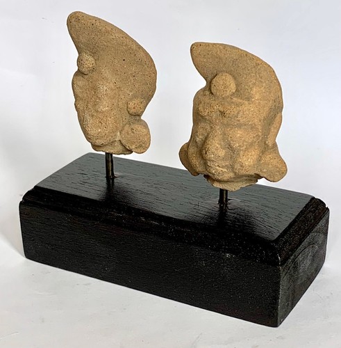 2 antiche teste di terracotta Majapahit XIII/XV secolo Giava orientale Indonesia 10m - Foto 3 di 8