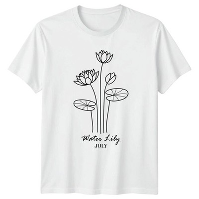 Seerose Juli Damen T-Shirt Juli Geburt Blume Floral Geburtstag Geschenk für Sie