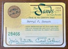 1958-59 Sands Casino Las Vegas Credit Card Darryl F. Zanuck COA Included — photo 1