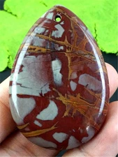 EX35999 48x33x6mm Natural Noreena Jasper Teardrop Pendant Bead