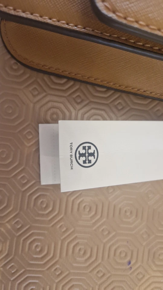 Tory Burch Brown Leather Small Shoulder Bag Gold Chain Strap Logo Magnetic - Image 2 of 4