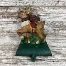 Vintage Eddie Bauer Reindeer Stocking Holder Cast Iron Christmas Decor