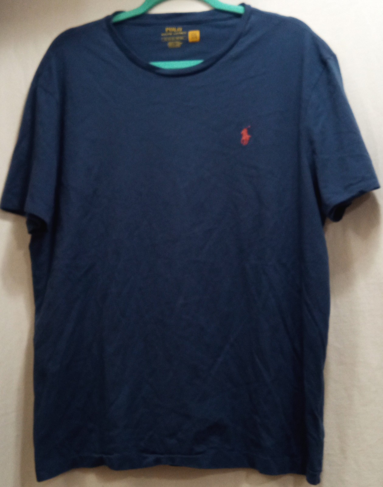 POLO RALPH LAUREN T SHIRT SENZA ETICHETTE GIROCOLLO PONY MANICA CORTA BLU ROSA PONY XL