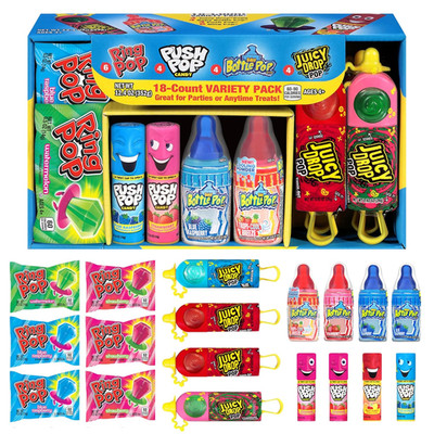 Easter Candy Variety Pack, 18Ct Assorted Lollipops, Bulk Ring Pop & Push Pop