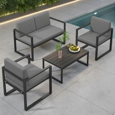 Aluminium Sitzgruppe Lounge-Möbel wetterfest Sitzgarnitur Gartenset Balkonmöbel