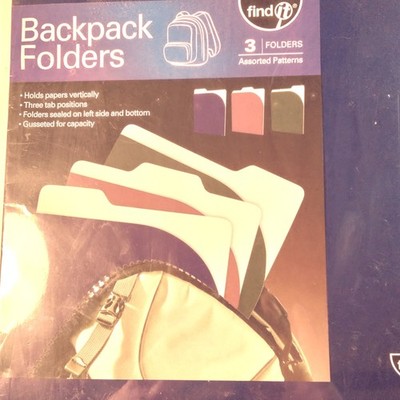 Backpack Folders Find It 3 Pack Assorted Colors Vertical Paper Storage Label Tab