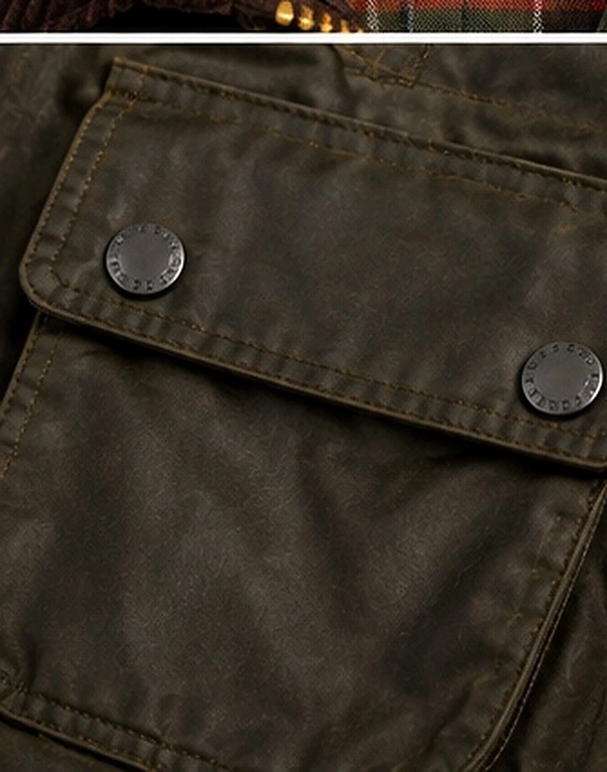 Barbour Classic Bedale Waxed Cotton Jacket Olive Lined Men's Size 34 image 5