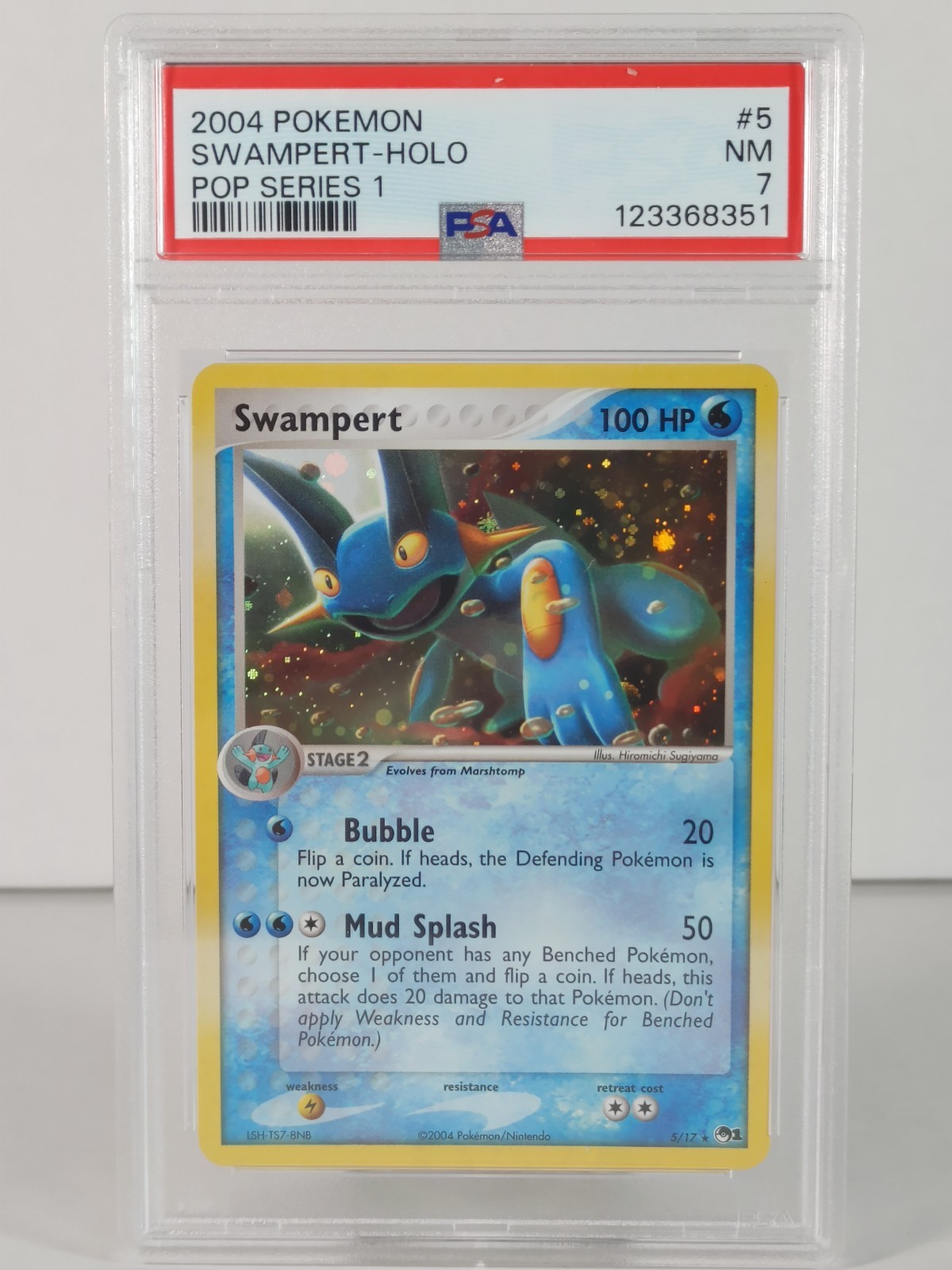 Swampert - POKEMON  - POP series 1 - #5 - Holo - 2004 - PSA 7